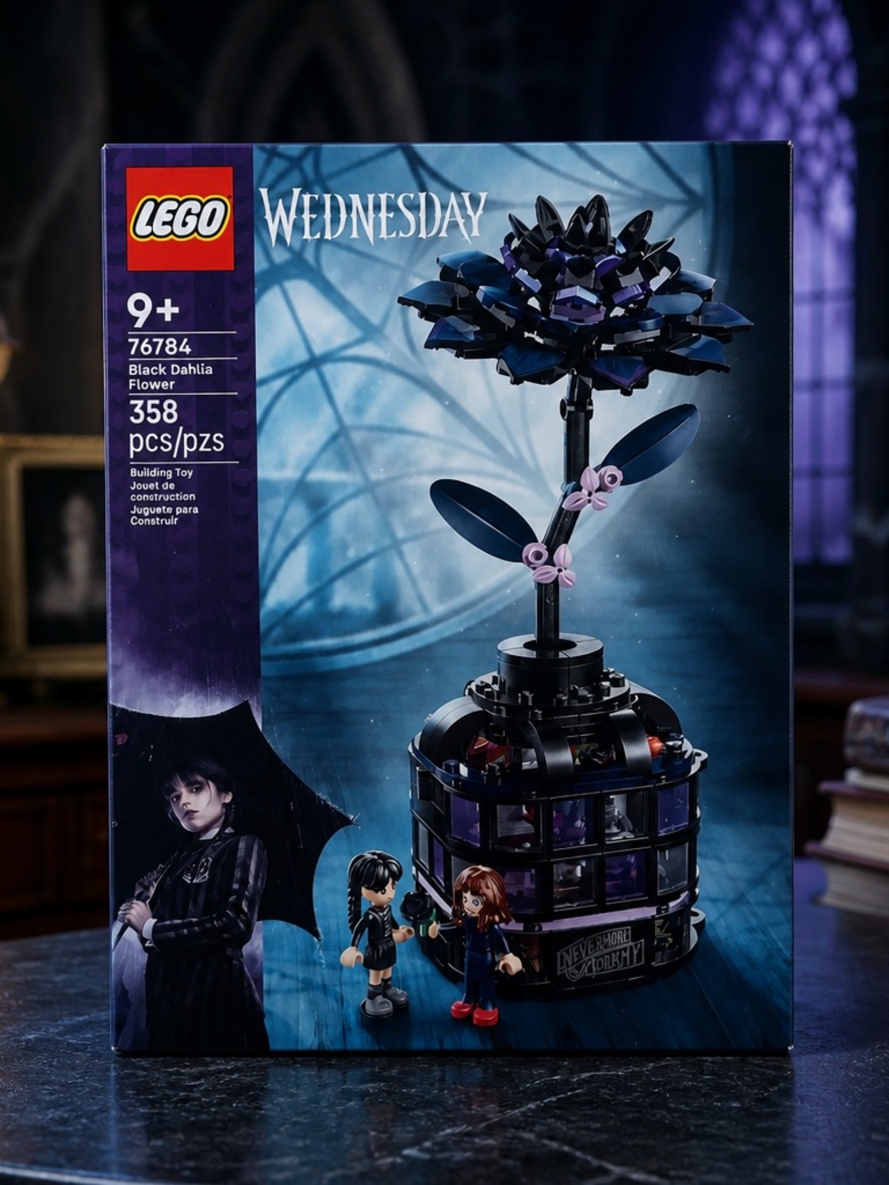 LEGO Wednesday Black Dahlia Flower Kit - Black, Purple, Pink